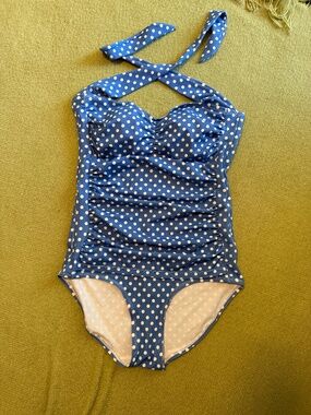 Ruby Ribbon Polka Dot Bathing Suit - Size 14